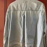 Loft Light Wash Cargo Cropped Big Pockets Blue Jean Denim Jacket Size XL Photo 6