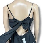 Vanity Womens Empire Waist Babydoll Tank Top Floral Tie Back Padded Black White Size L Photo 4
