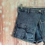 SheIn ICON Flap Pocket Strappy Draped Wrap Denim Skort Photo 3