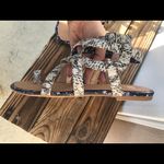 CAbi Black and White Patterned Sandals Photo 4