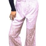 White Lace Wide Leg Dress Pants Size 6 Photo 3