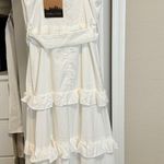 White Ruffled Maxi Dress with fashion belt Size M Photo 2