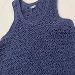 Aerie Tank Top Navy Blue Crochet Knit Cotton Blend Women's Size Medium Photo 1
