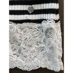 Ralph Lauren Denim & Supply  Womens Top XL Black Striped Lace Hem Preppy Nautical Photo 5