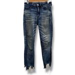American Eagle Hi-Rise Jegging Crop Distressed Raw Hem Skinny Jeans Sz 2 Short Photo 0