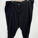 Old Navy Pants Women 24 Black Slouchy Cropped Tapered Cotton Bottoms Photo 0