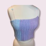Pastel Knitted Crop Top Size S/M Handmade knitted Crop Top pink Blue Purple Photo 3