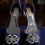 Badgley Mischka Salsa Royal Purple Plum Satin Heels Size 8 Photo 0