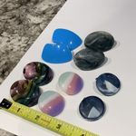 Lot Of 5 Colorful Pierced Costume Earrings Plastic Blue Purple Etc Photo 6