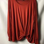 Karen Kane NWT WO SIZE 3X RUST COLOR SUPER SOFT BLOUSON SLEEVE TWIST TIE HEM Photo 2