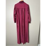 Vintage David Brown California Hostess Maxi Dress Kaftan Robe Striped Large Pink Photo 3