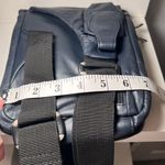 Travelon Navy Blue Leather Messenger Bag with Front Zip Pocket Photo 13