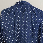 CHAPS sz M blue white button-down polkadot shirt Photo 6