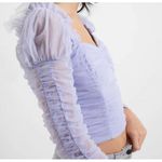 French Connection French Connection Edrea Tulle Top NWT size 12 in Cosmic Sky Sheer Cropped Photo 1