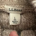 L.L.Bean Striped Knit Full Zip Cardigan Sweater Women Large Beige Coastal Grandma Photo 6