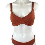 ZARA NEW  Women's Brown Sleeveless Tie Back Two Piece Swimwear Bikini Swimsuit M Photo 0