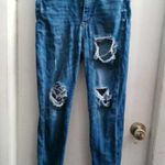 American Eagle Outfitters super super stretch x super hi-rise jegging in dark wash blue size 4. Photo 0
