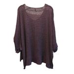 Wishlist Purple Knit V Neck Oversized Batwing Sleeve Sweater Top Women's S/M Photo 2