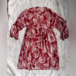 Banjanan Flowy 100% Silk Mini Dress Orange Red Floral Size Small Photo 1