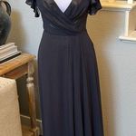 Dessy Collection Metallic Navy Blue Ruffled Sleeve A Photo 0