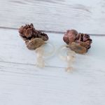 Vintage Screw Back Earrings Brown Natural Vibes Boho Photo 8