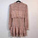 AQUA  Smocked Mini Dress Bloomingdales Smocked Longsleeve Ruffle Women Size Small Photo 4