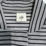 CAbi  #5474 Dapple Stripe Car Coat Gray Blue Knit Jacket Ponte Knit Trench Sz M Photo 11