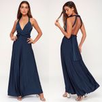Lulus Lulu’s • Always Stunning Convertible Maxi Dress navy blue multi way bridesmaid Photo 11