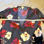 A New Day  Blue Navy Pink Floral Long Sleeve V Neck Mock Wrap Long Sleeve Small Photo 6