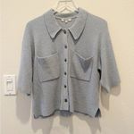 Madewell Holmden Button-Front Polo Sweater in Dusty Pool size Small Photo 1
