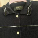Dana Buchman  Navy and White Button-Up Top Photo 3