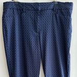 Mario Serrani  Italy Diamond Print Navy Blue Trousers, Business Casual Pants, 12 Photo 1