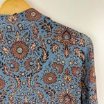 CAbi  Provincial Tunic Dress Small Blue Floral Long Sleeve Boho Fall Office Flowy Photo 3