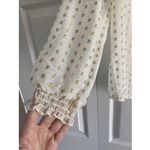 Nanette Lepore Womens Large Ivory Sheer Gold Polka Dot Blouse Photo 3