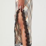Forever 21 Plaid Satin Maxi Skirt with Slit Photo 1