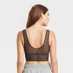 Black Faux Leather Crop Top Size M Photo 6