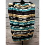 Talbots  Striped Pencil Skirt Womens Size 10 Multi Color Cotton Blend Knee Length Photo 1