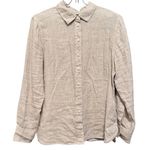 Baird McNutt Irish Linen J Crew Wren Slim Fit Long Sleeve Shirt 6P Petite Tan Photo 0