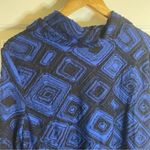 Ali Miles Royal Blue and Black Design tunic Sweater with Cowl Neck Size XL Photo 6