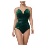 NWT Velvet Sweetheart Neck Strapless Bodysuit Bustier Top Cross Back Small Green Size M Photo 1