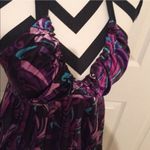 Guess Vintage Plunge Pleated Satin Purple Halter Top XS RARE Photo 5