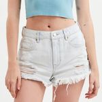 PacSun Oahu Blue High Waisted Denim Festival Shorts Photo 0