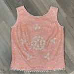 Stephen Chu Vintage Sequin Beaded Sleeveless Sweater Top Pink Large Pink Photo 13