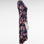 Anthropologie  Maeve Heppel Blue Ruched Midi Dress Size Small Photo 3