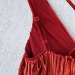 ASOS  Burnt Orange Velvet Midi Dress Size 0 Photo 4