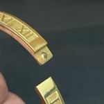 Hinge Stainless Steel Gold-tone Roman Numeral Cuff  Bangle Bracelet Photo 5