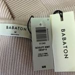 Aritzia NEW Babaton Pink Sculpt Knit Deep V-Neck Racerback Stretch Crop Top Sz M Photo 2