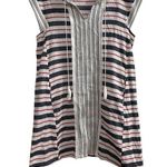 Vivi by Violet Weekend Women's Striped Sleeveless Dress M Side Pockets White Size M Photo 0
