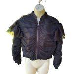 Anthropologie  Tulle Black Ruched Jacket Size Small Photo 0