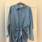 Veronica Beard Sierra Ruched Chambray Dress Size 4 Photo 3